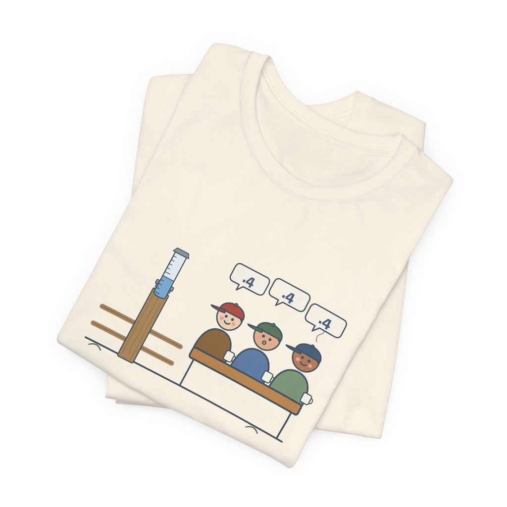 Farmer T-Shirt - Four-Tenths in the Gauge. The Whole Co-op Knows. Rain Gauge Tee