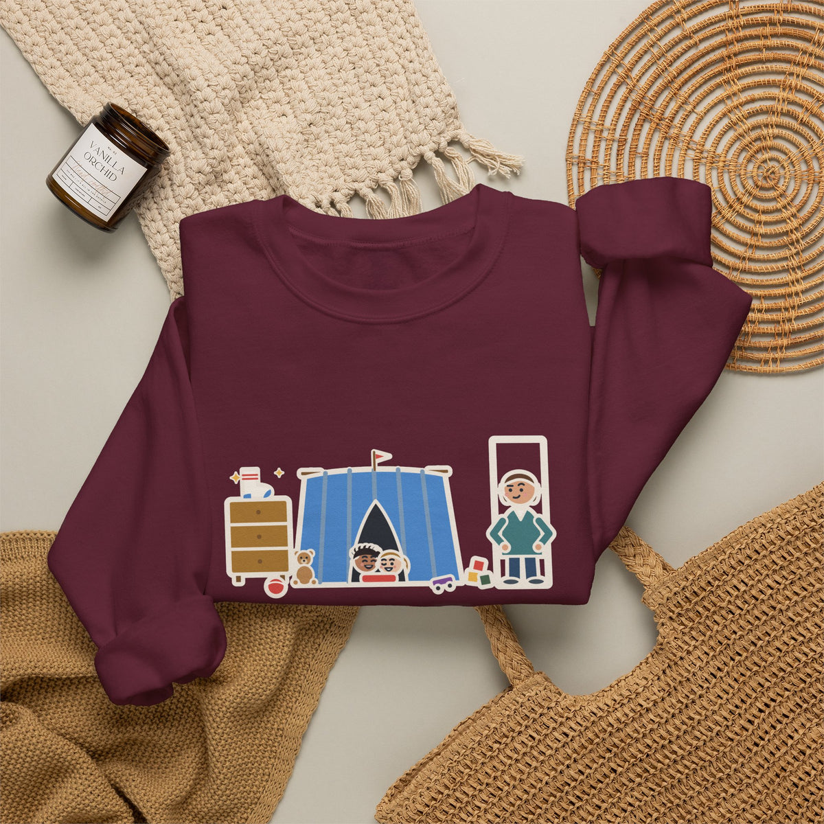 Parent Sweatshirt, Told the Kids to Clean Their Room, Found One Folded Sock and a Brand-New Fort, Funny Bedroom Fort Crewneck