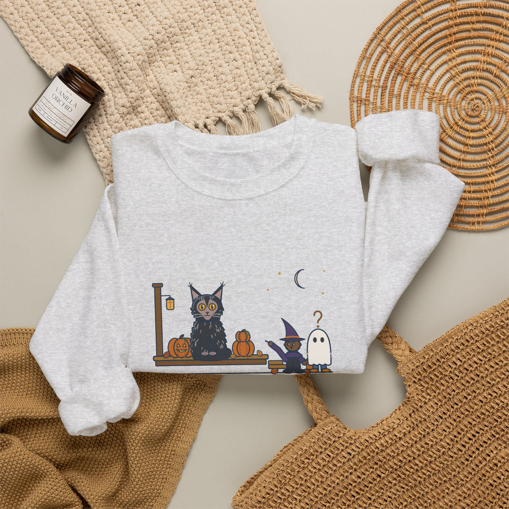 Lykoi Cat Crewneck Sweatshirt - Trick-or-Treaters Thought He Was a Decoration
