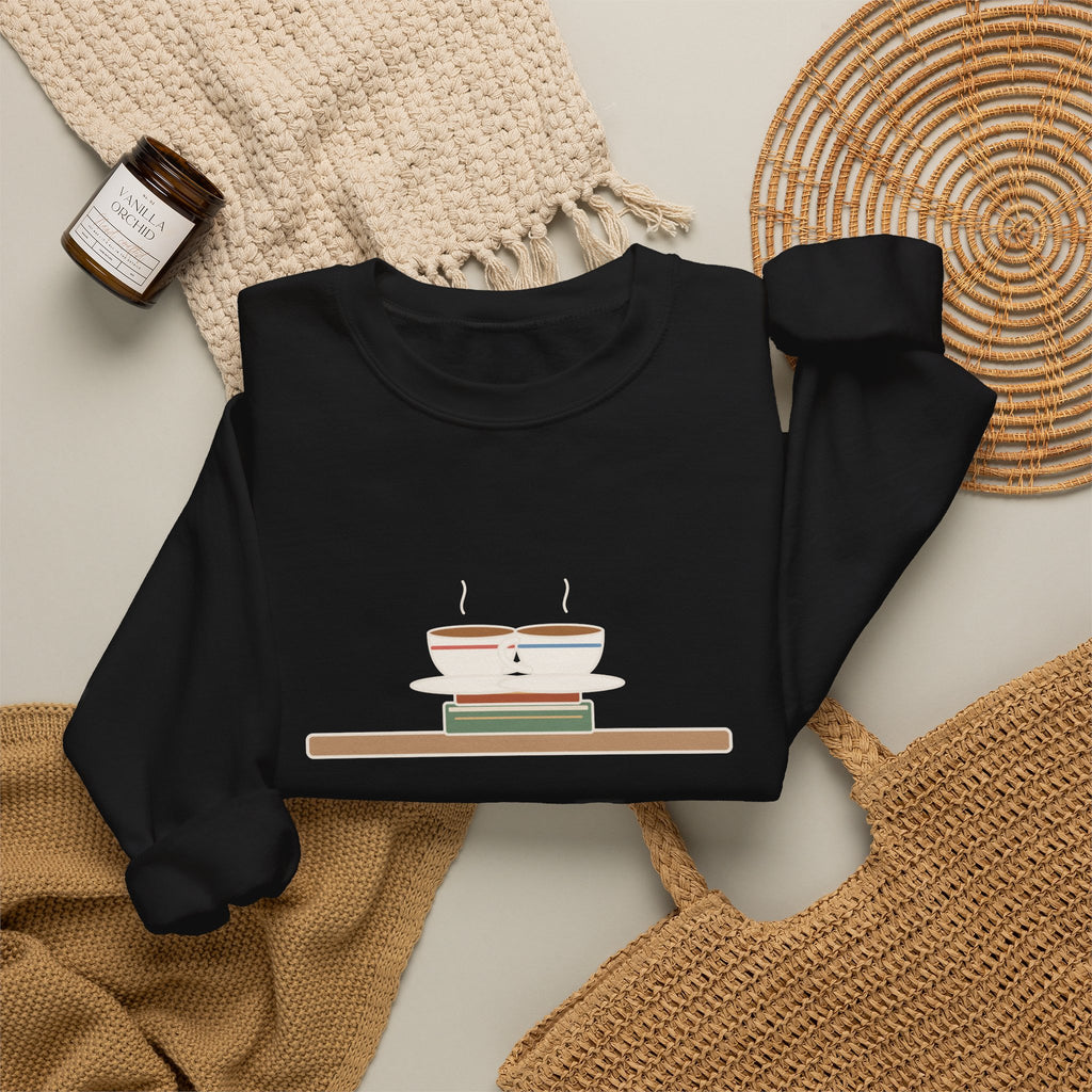 If I Loved You Less Sweatshirt, Love Jane Austen Quote Crewneck with Touching Teacups