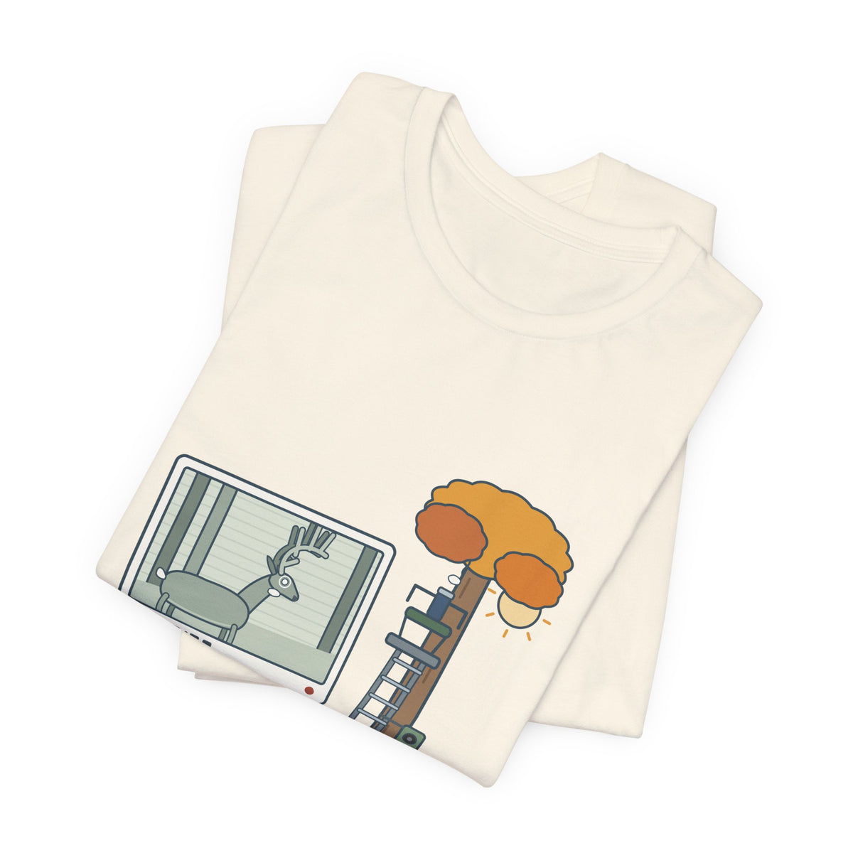Deer Hunting T-Shirt - The Buck Only Shows Up on the Trail Cam. Funny Hunter Tee