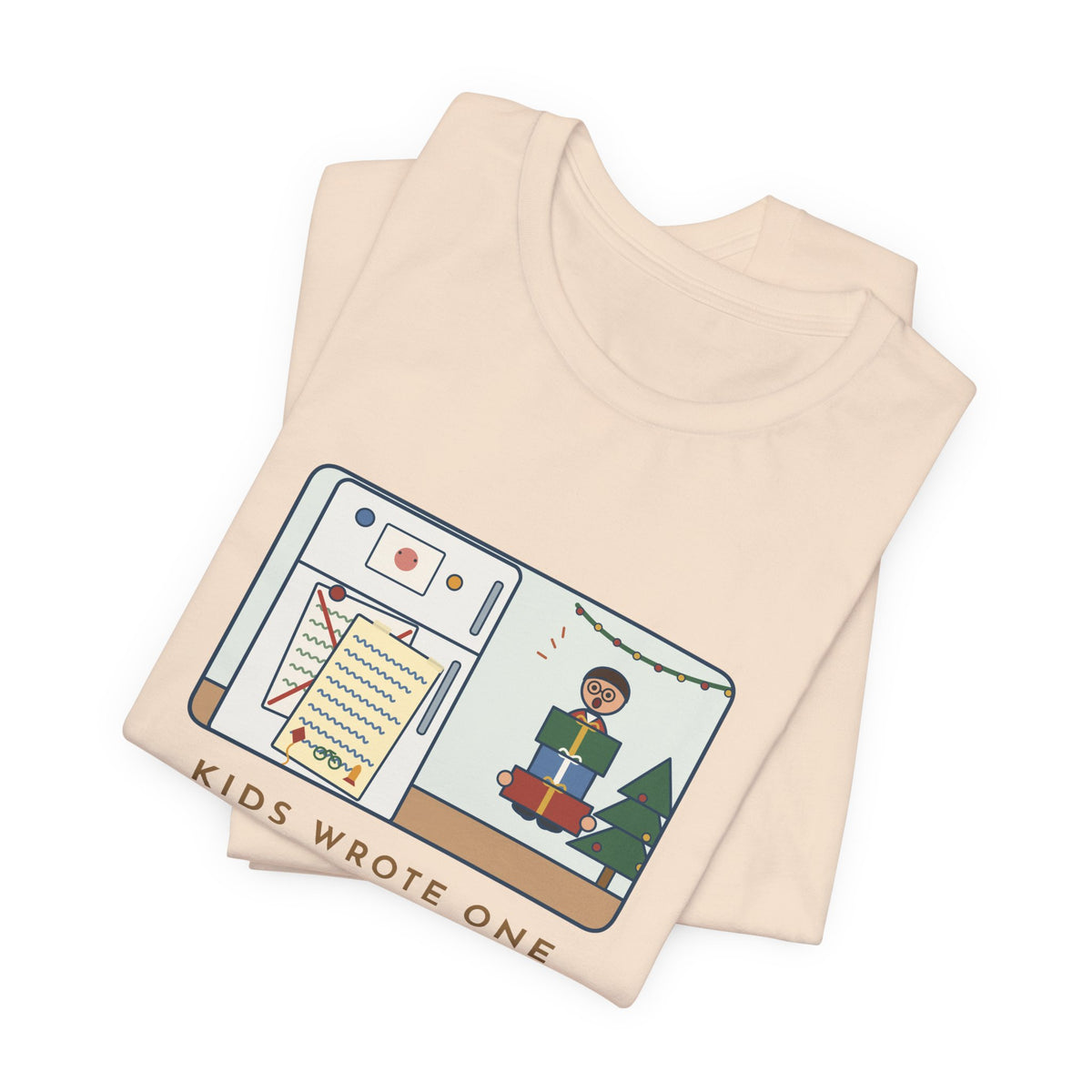 Funny Christmas List T-Shirt, Kids Wrote One in November, Rewrote It on December 23, Fridge Door Tee