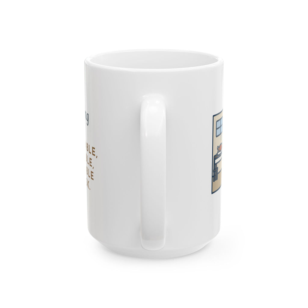 Funny Thanksgiving 15oz Mug, Four Mismatched Tables, Large Coffee Mug for the Big Family Host