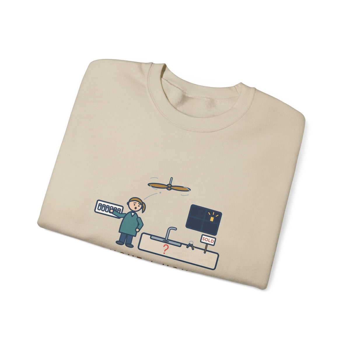 New Homeowner Sweatshirt, First Weekend Finding Which Switch Runs the Garbage Disposal, Funny Switch Plate Crewneck