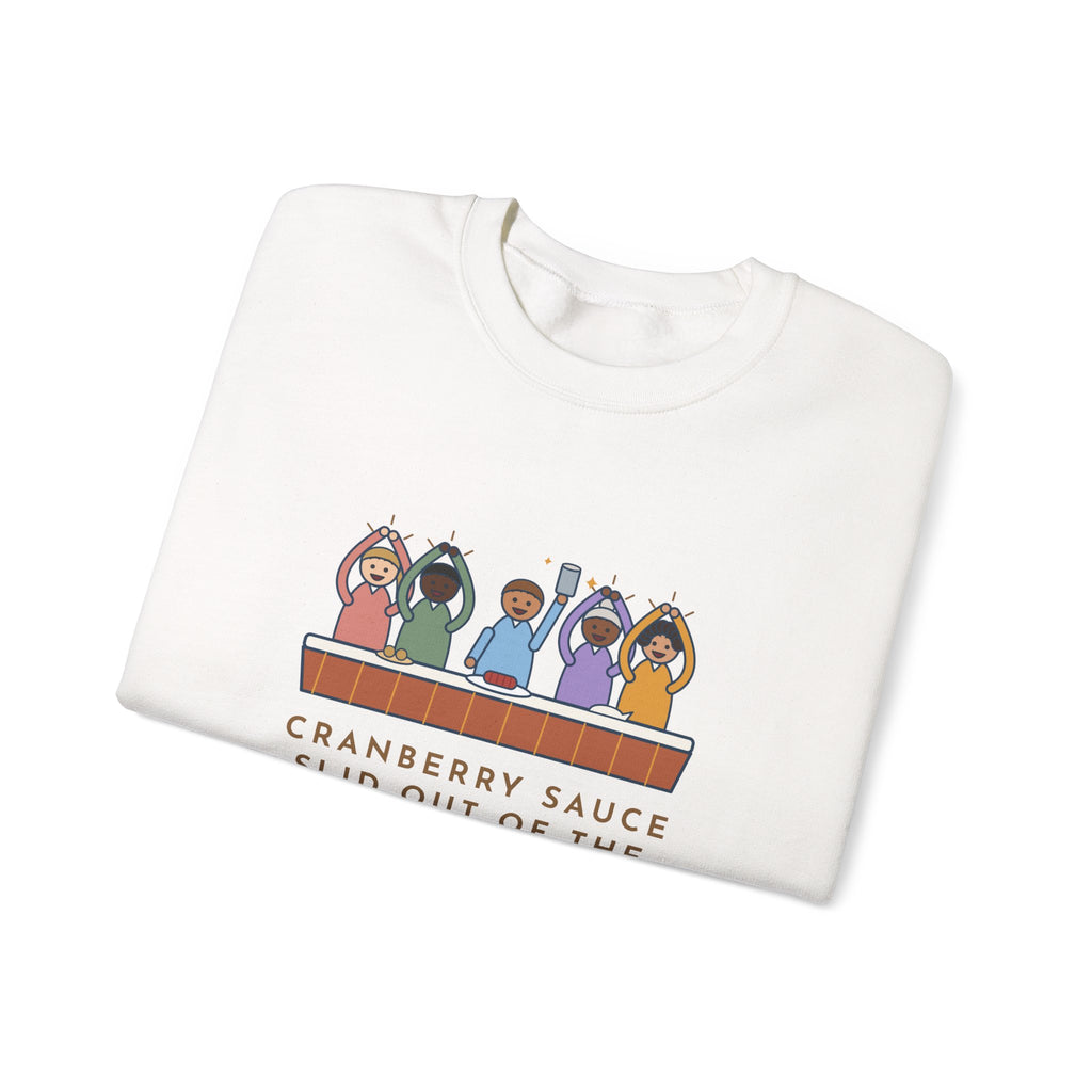 Thanksgiving Sweatshirt, Cranberry Sauce Out of the Can in One Piece, The Table Applauded, Funny Cranberry Ovation Crewneck
