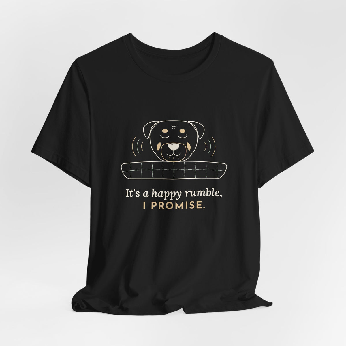Rottweiler T-Shirt - It's a Happy Rumble, I Promise Gentle Rottie Owner Tee