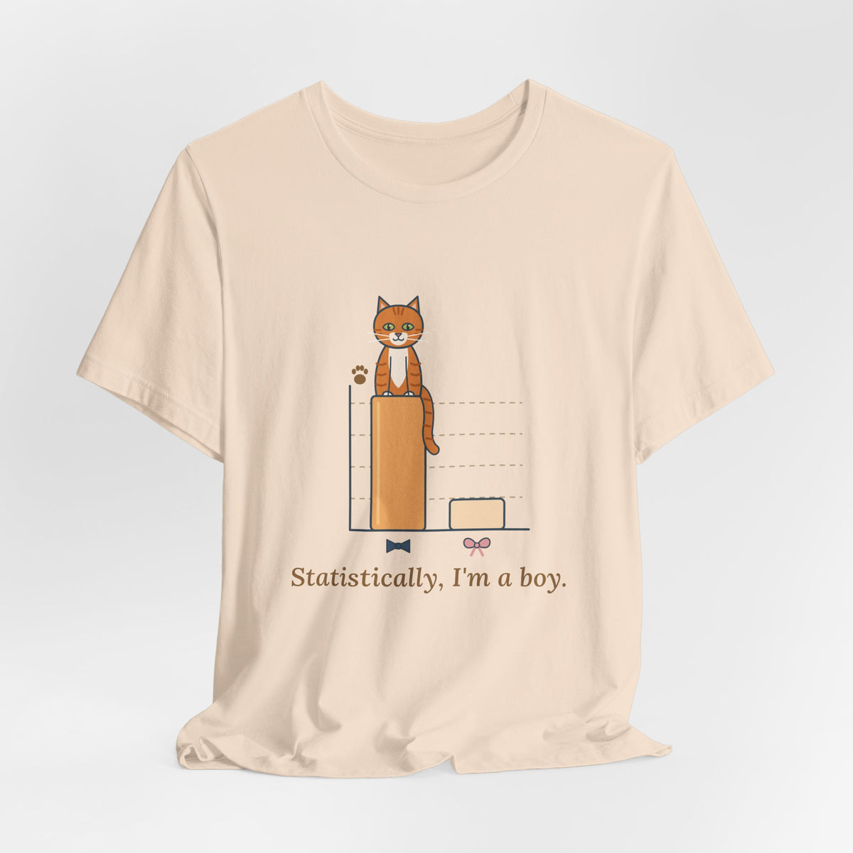 Orange Cat T-Shirt - Statistically, I'm a Boy. Funny Ginger Cat Owner Tee