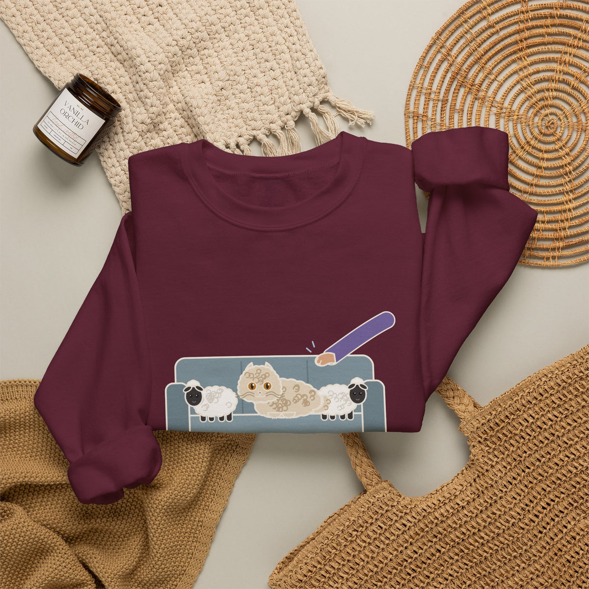 Selkirk Rex Crewneck Sweatshirt - Mistaken for a Stuffed Sheep