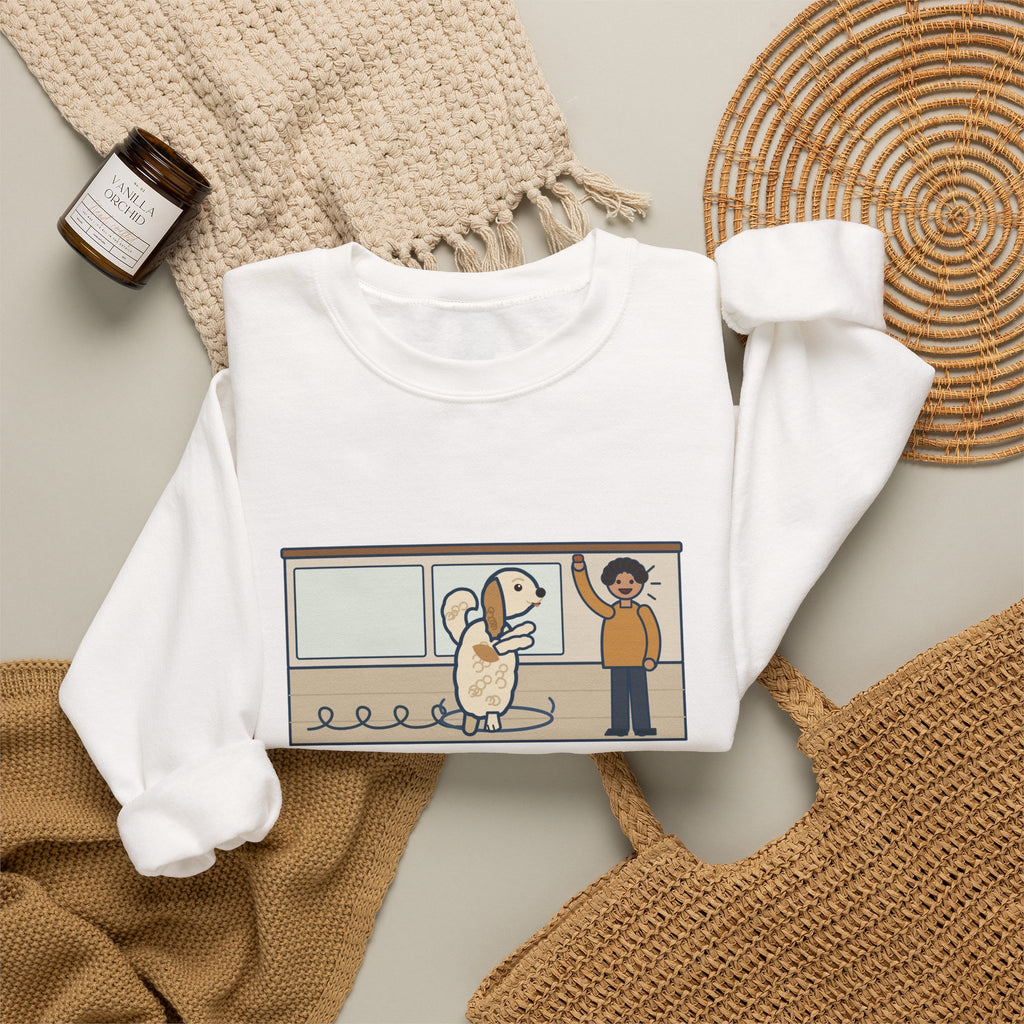 Havanese Crewneck Sweatshirt - Five Spins for One Treat Funny Dog Sweatshirt