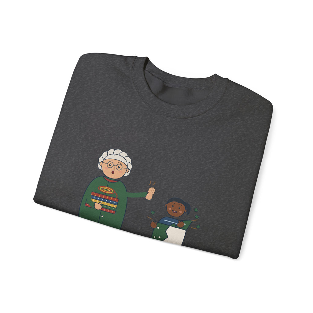 Grandma Christmas Crewneck Sweatshirt - Unwrap Carefully. I'm Reusing That Paper.