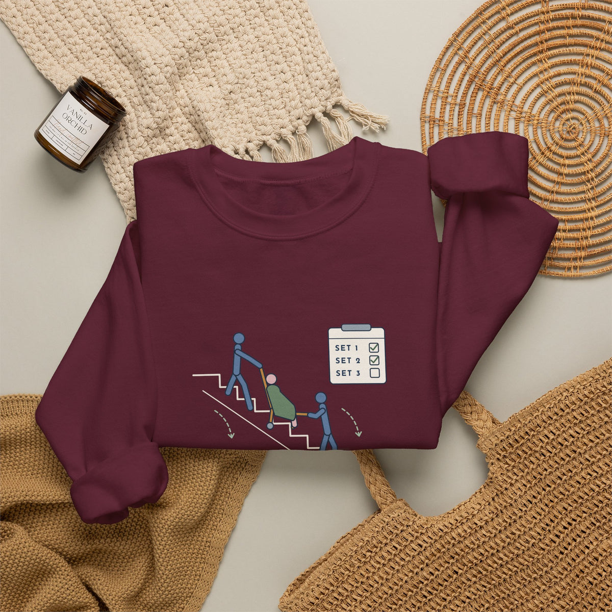 Paramedic Crewneck Sweatshirt - Leg Day: Third-Floor Walk-Up EMS Gift