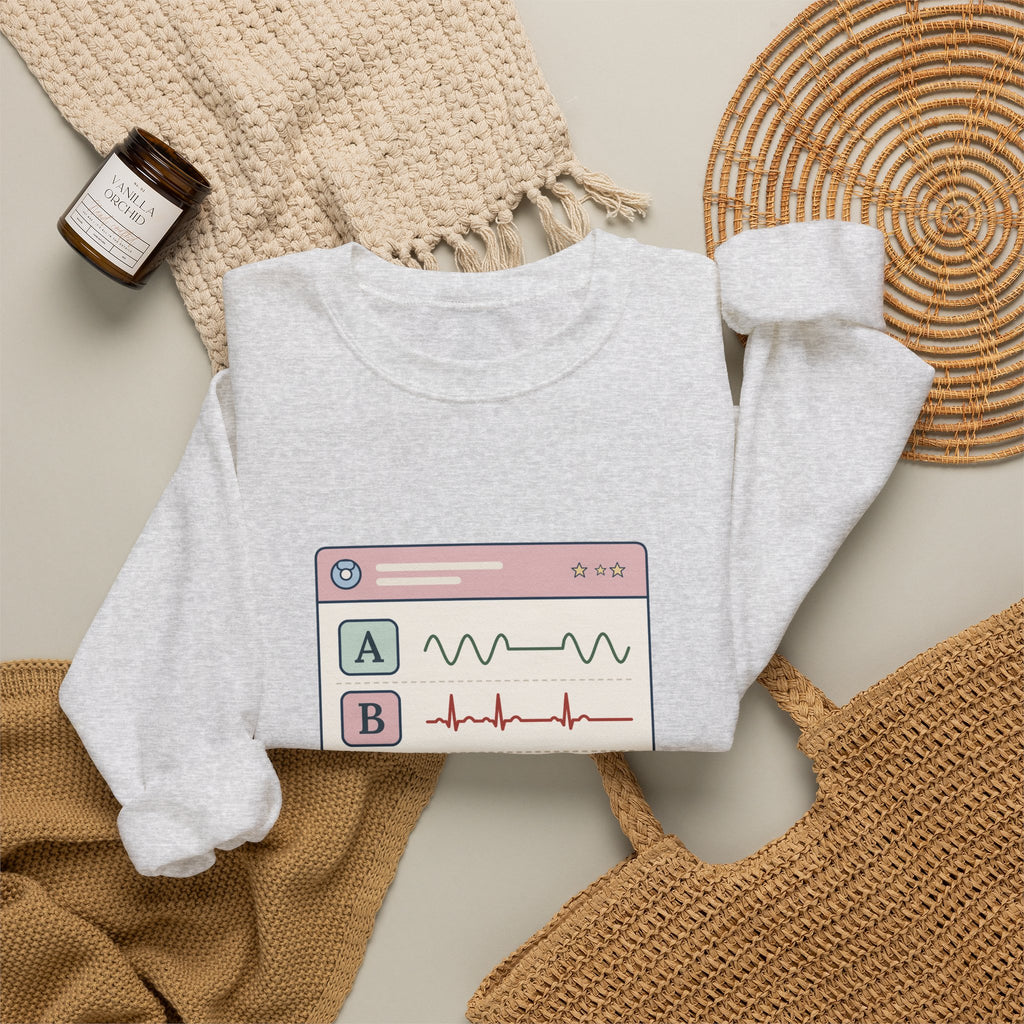 NICU Nurse Crewneck Sweatshirt - A's, B's and D's. Not a Report Card. Neonatal Nurse Gift