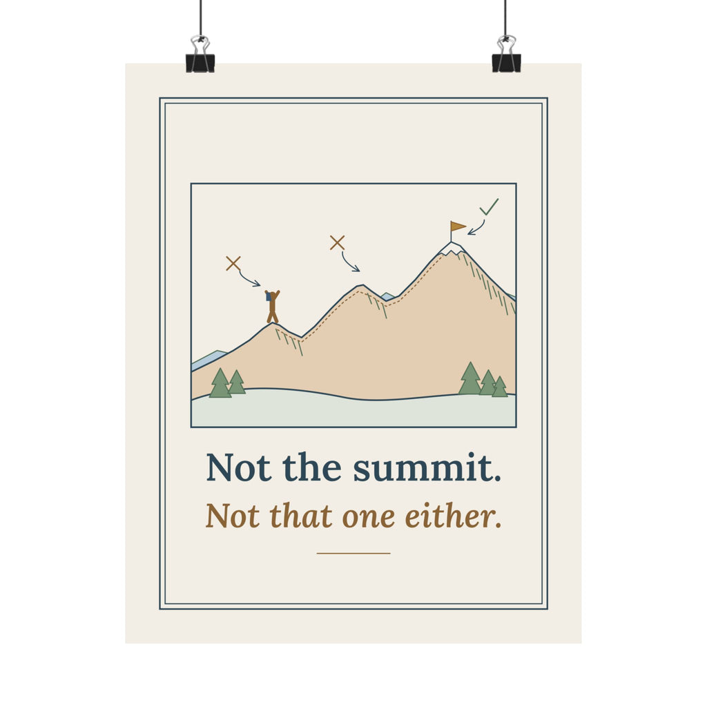 Colorado 14ers Poster - Not the Summit, Not That One Either Hiking Ridgeline Wall Art Print