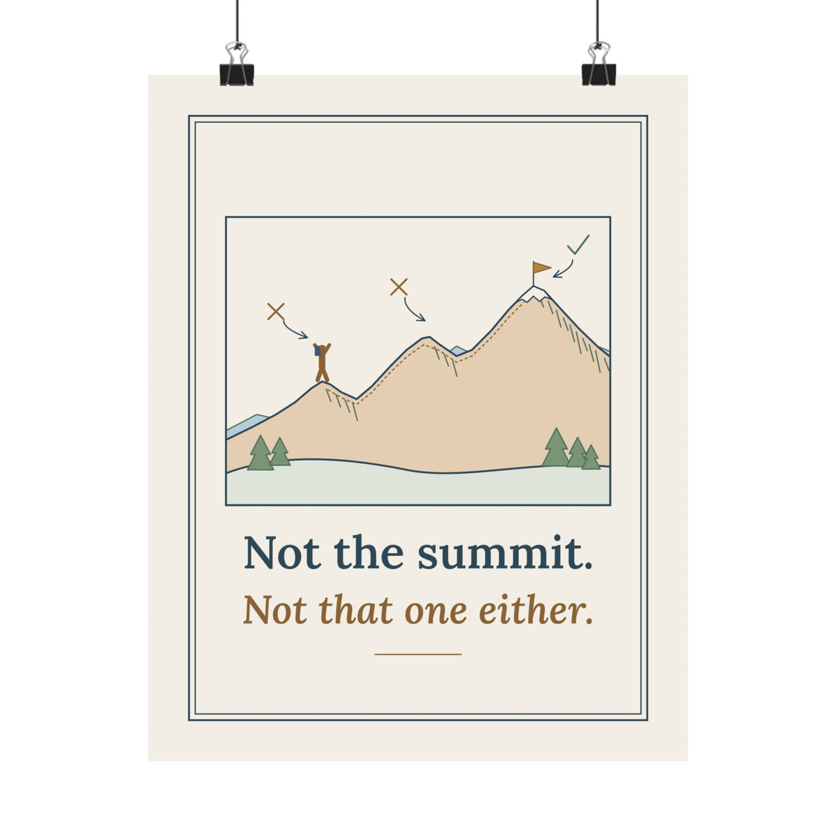 Colorado 14ers Poster - Not the Summit, Not That One Either Hiking Ridgeline Wall Art Print