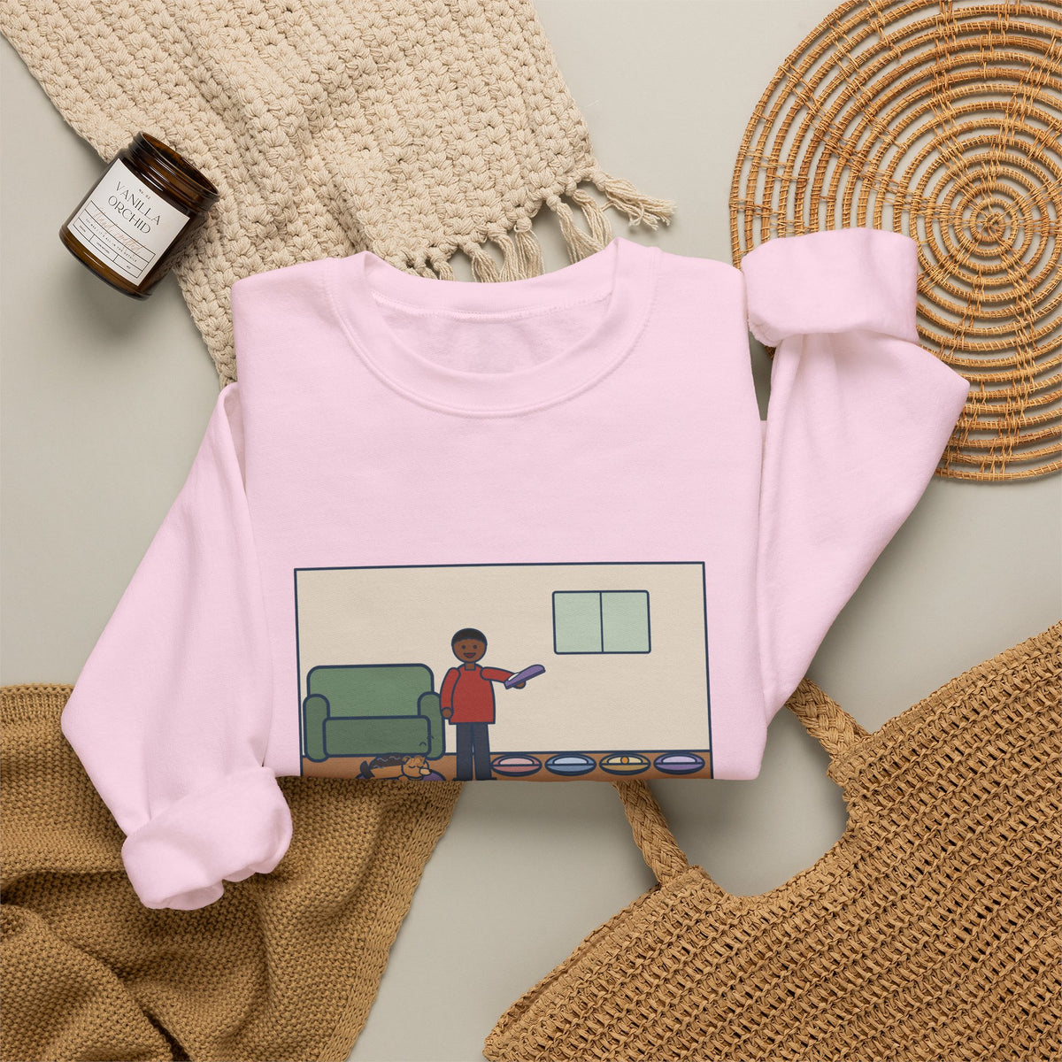 Yorkipoo Sweatshirt, Four Dog Beds in the House, Sleeps on My Left Slipper, Funny Slipper Nap Crewneck