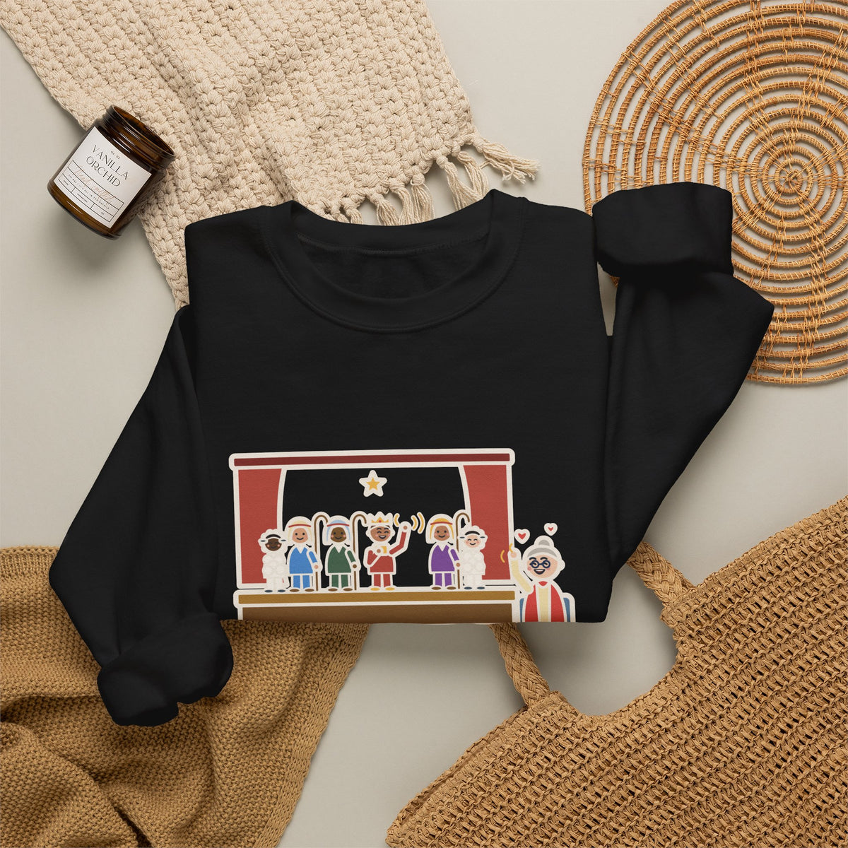 Christmas Pageant Sweatshirt, Three Shepherds, Two Sheep, One Wise Man Who Waved at Grandma the Whole Time, Funny Pageant Stage Crewneck