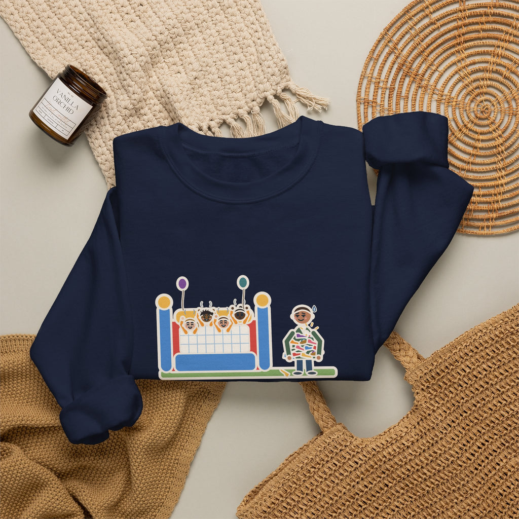 Birthday Party Sweatshirt, Sixteen Kids, One Bounce House, and I Held Every Shoe, Funny Backyard Party Crewneck