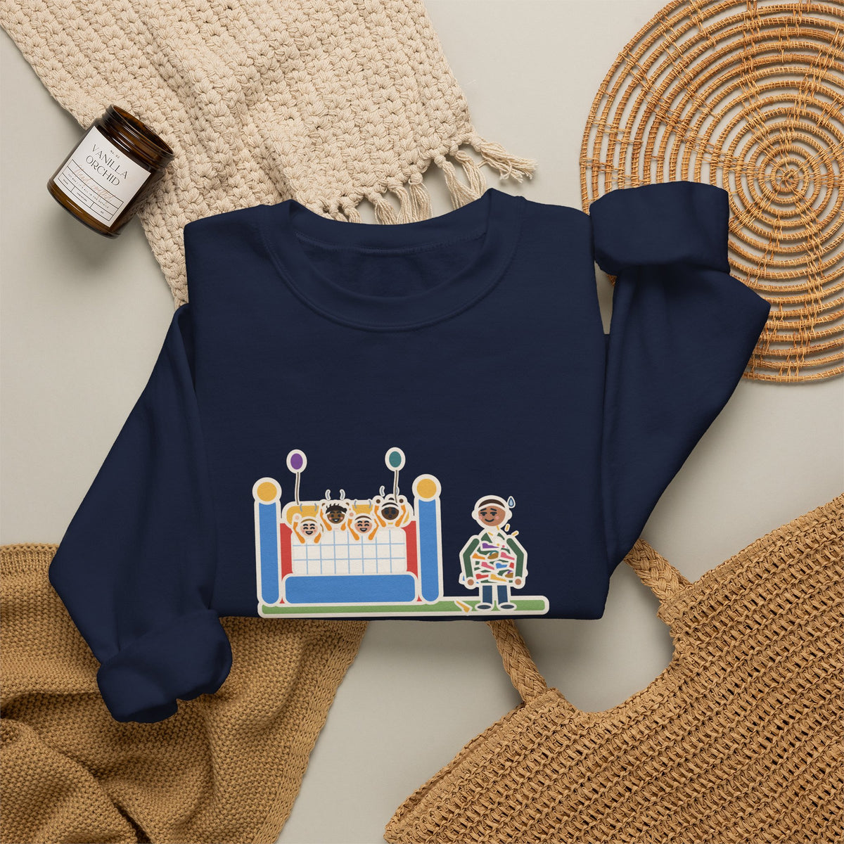 Birthday Party Sweatshirt, Sixteen Kids, One Bounce House, and I Held Every Shoe, Funny Backyard Party Crewneck