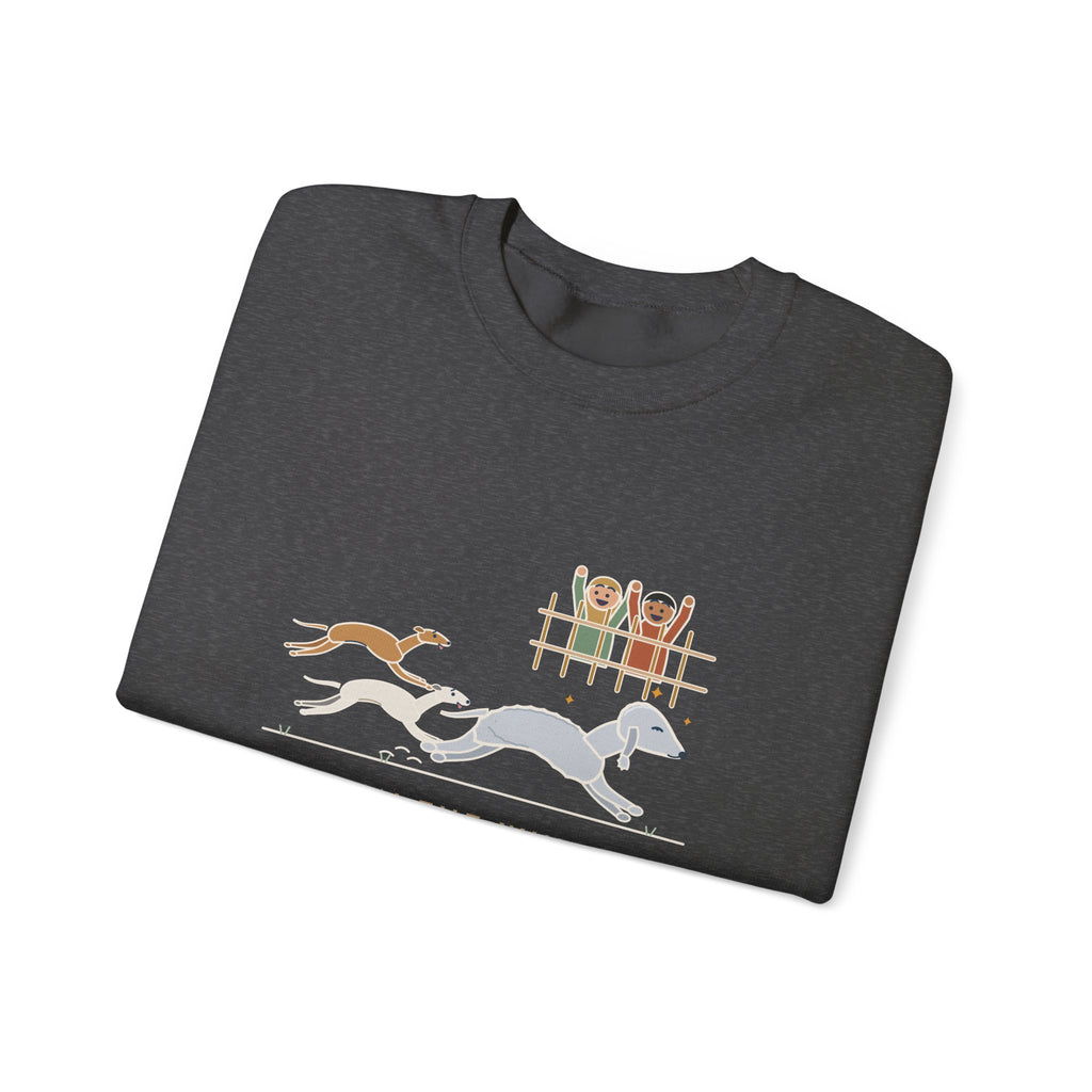 Bedlington Terrier Crewneck Sweatshirt - Outran the Whippets, Still Fluffy