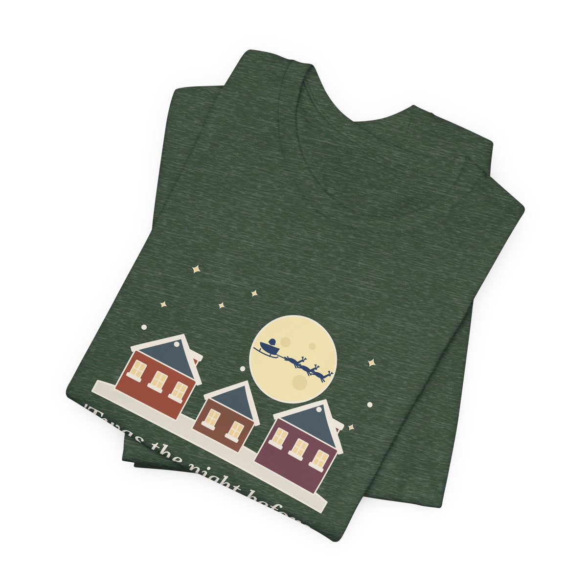 Moore Quote T-Shirt, Twas the Night Before Christmas, Christmas Moonlit 1820s Town Tee
