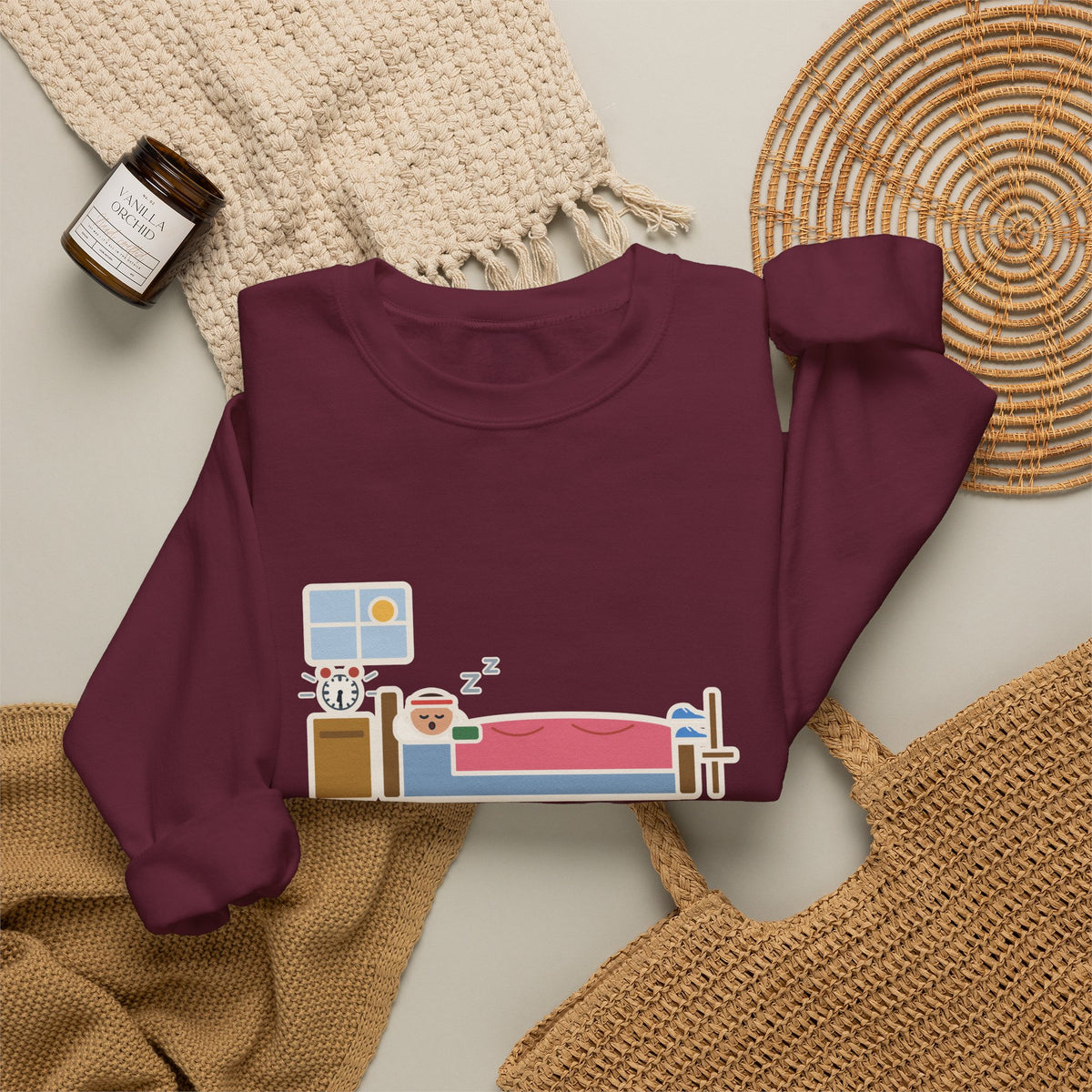 Workout Sweatshirt, Set Out My Clothes the Night Before, Slept in Them, Funny Morning Bedroom Crewneck