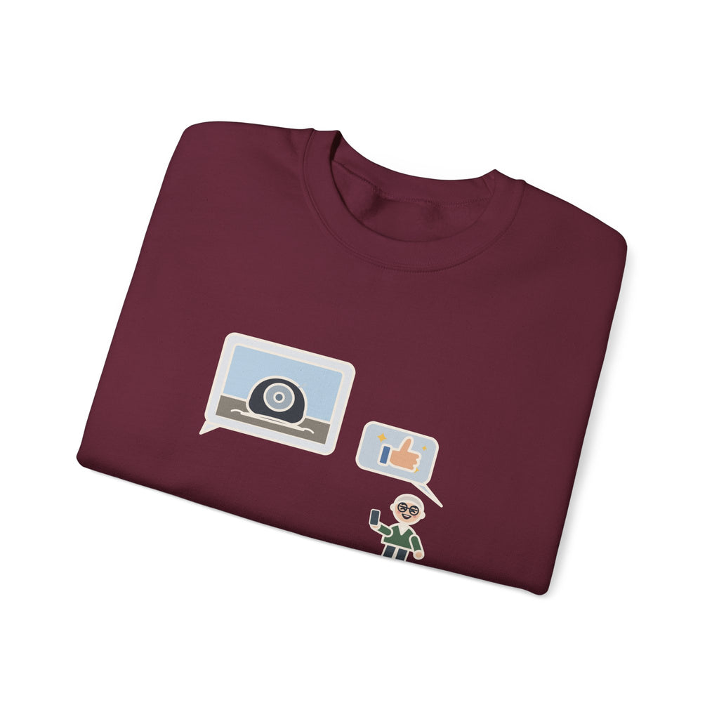 Funny Family Group Chat Crewneck Sweatshirt - Dad Said Awesome to My Flat Tire