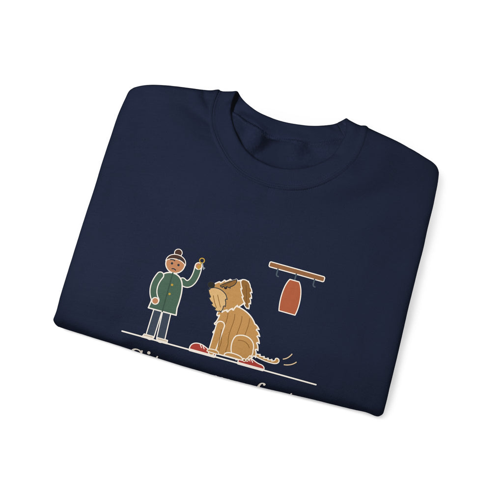 Briard Crewneck Sweatshirt - Sits on My Feet So I Can't Leave Shaggy Dog Owner Gift
