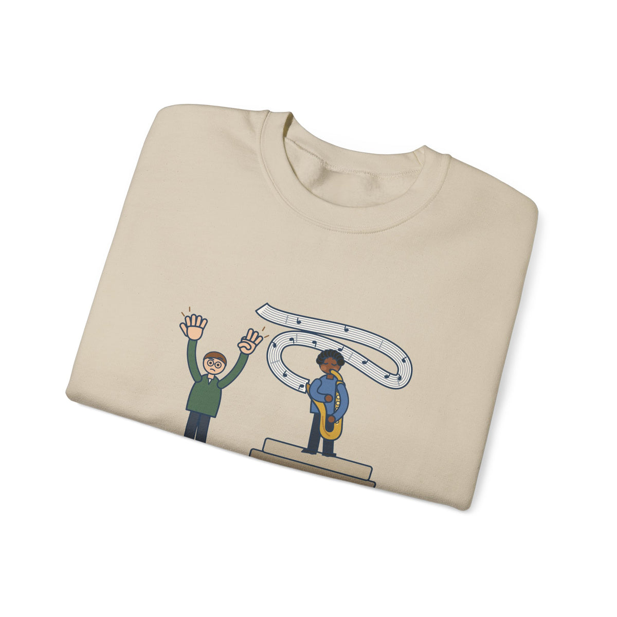 School Jazz Band Director Crewneck Sweatshirt - Eight Bars, The Sax Took Thirty-Two