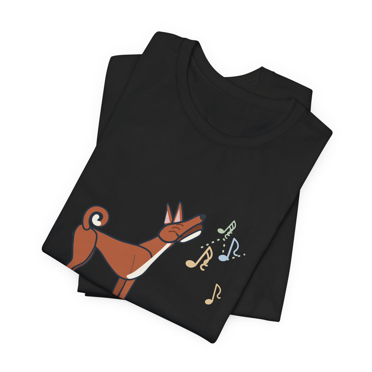 Basenji T-Shirt - Doesn't Bark. Yodels. Funny Barkless Dog Owner Tee