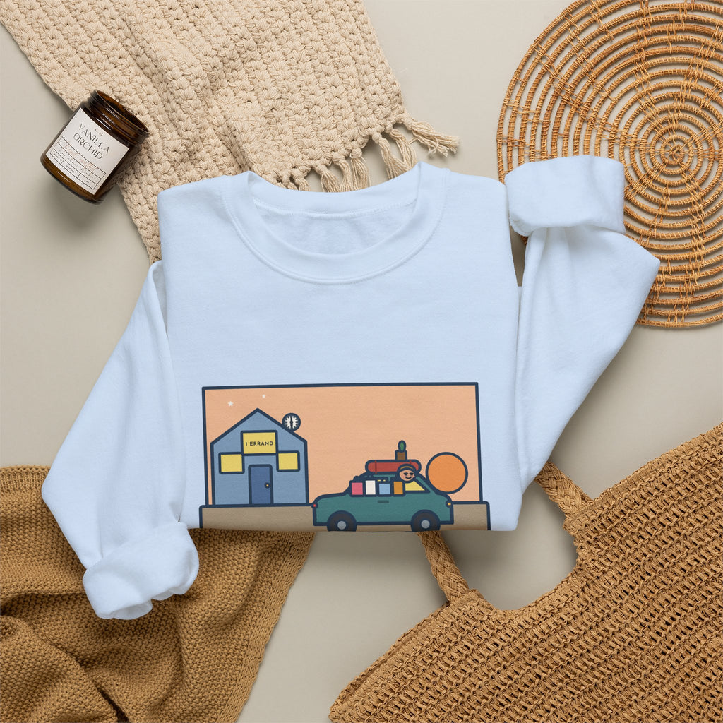 Saturday Errand Sweatshirt, The Plan Was One, Got Home at Six, Funny Driveway at Dusk Crewneck