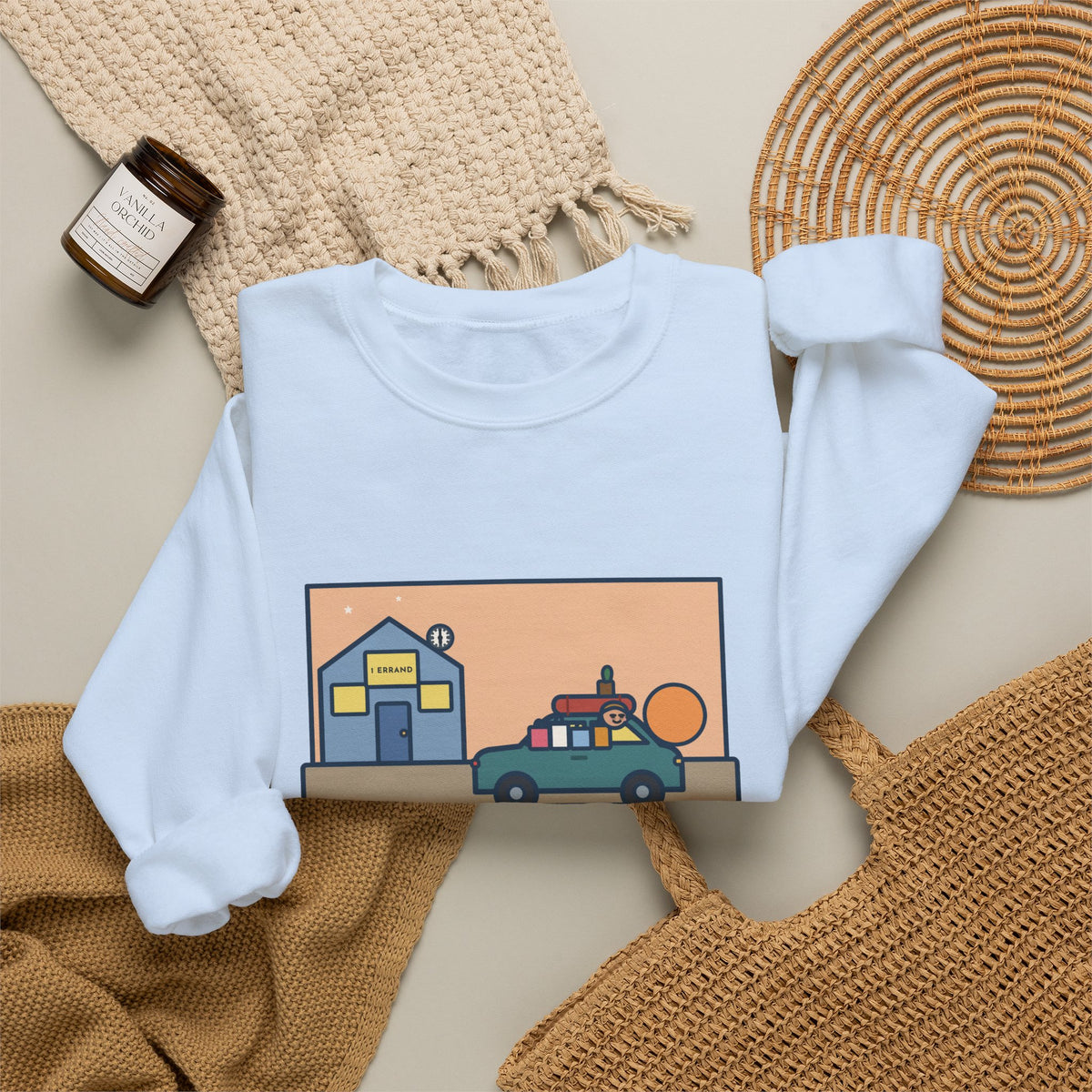 Saturday Errand Sweatshirt, The Plan Was One, Got Home at Six, Funny Driveway at Dusk Crewneck