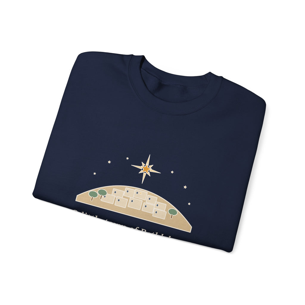 O Little Town of Bethlehem Sweatshirt, Christmas Brooks Quote Crewneck with Hill Town Star