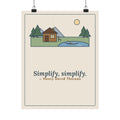 Thoreau Nature Quote Poster, Simplify, Simplify, Minimalist One-Room Cabin Wall Art