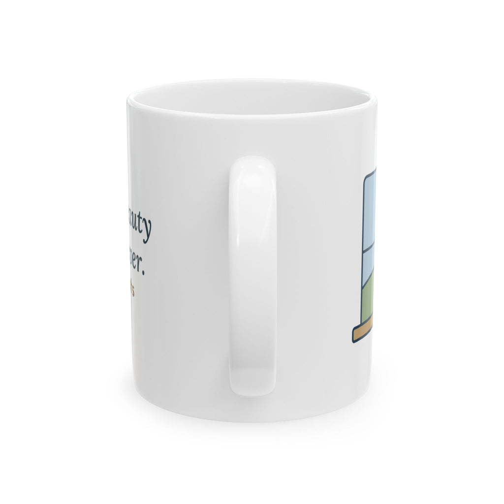 John Keats Quote Mug, A Thing of Beauty Is a Joy Forever, Nature Wildflower Jar Coffee Mug 11oz