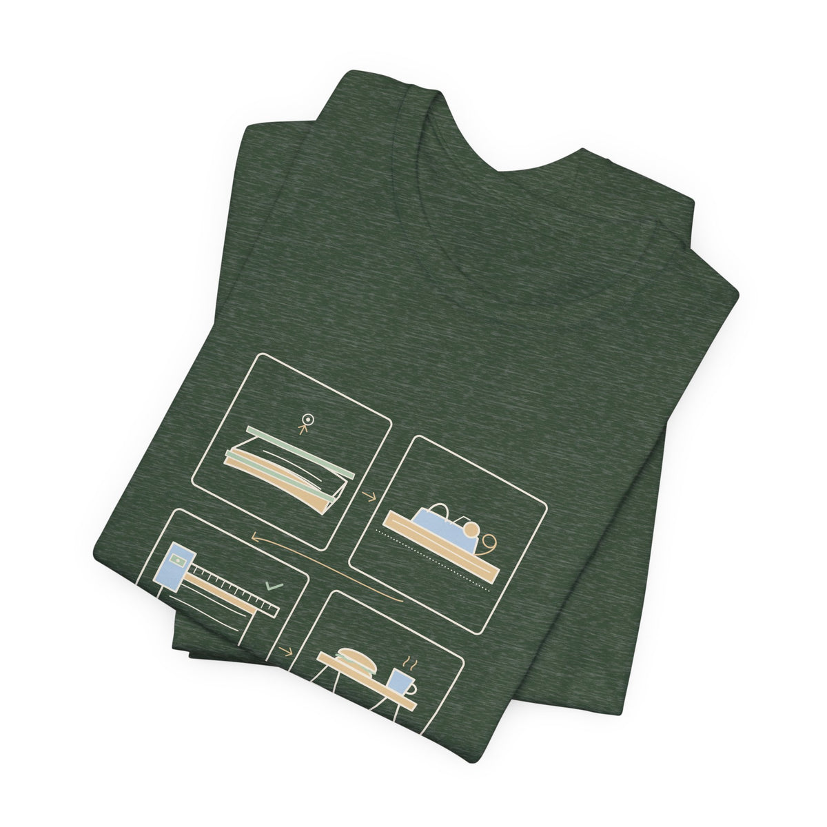 Woodworking T-Shirt - Flat, Straight, Square. Then Lunch. Woodworker Tee