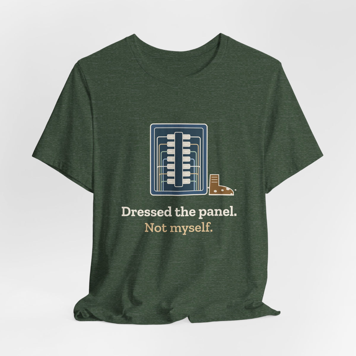Electrician T-Shirt - Dressed the Panel, Not Myself Funny Electrician Tee