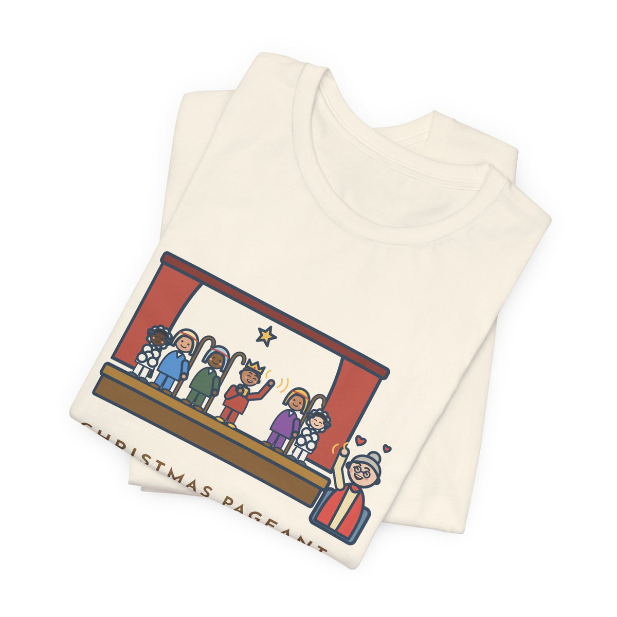 Funny Christmas Pageant T-Shirt, Three Shepherds, Two Sheep, One Wise Man Who Waved at Grandma the Whole Time, Pageant Stage Tee