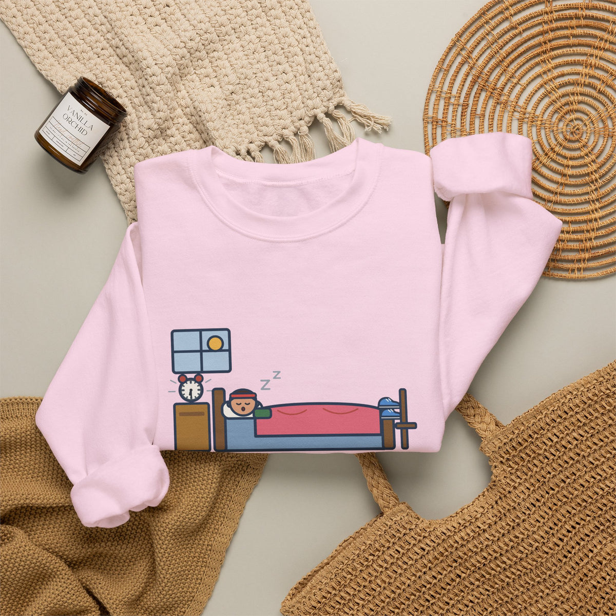 Workout Sweatshirt, Set Out My Clothes the Night Before, Slept in Them, Funny Morning Bedroom Crewneck