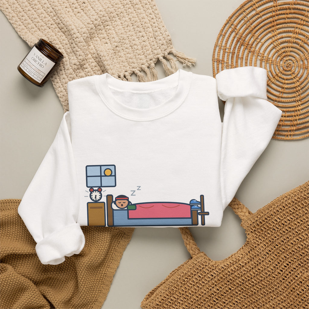Workout Sweatshirt, Set Out My Clothes the Night Before, Slept in Them, Funny Morning Bedroom Crewneck