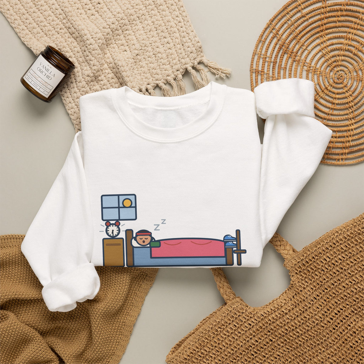 Workout Sweatshirt, Set Out My Clothes the Night Before, Slept in Them, Funny Morning Bedroom Crewneck