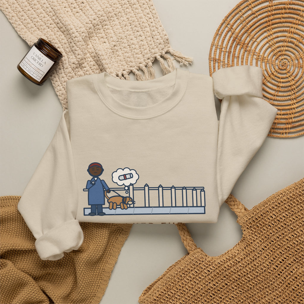 Dog Walker Sweatshirt, Walked the Dog One Block, Took Forty Minutes, Funny Fence Post Sniff Crewneck