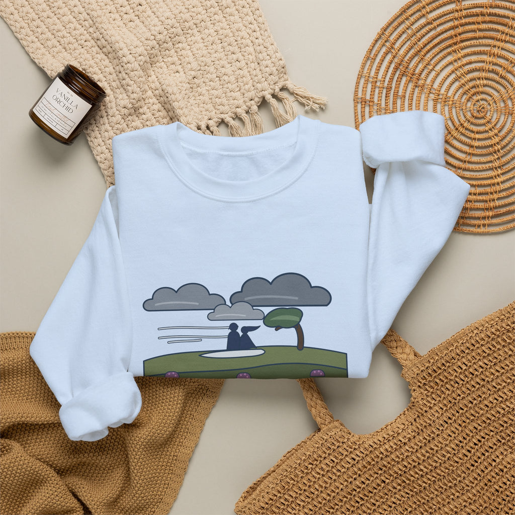 He's More Myself Than I Am Sweatshirt, Love Emily Brontë Quote Crewneck with Stormy Moor