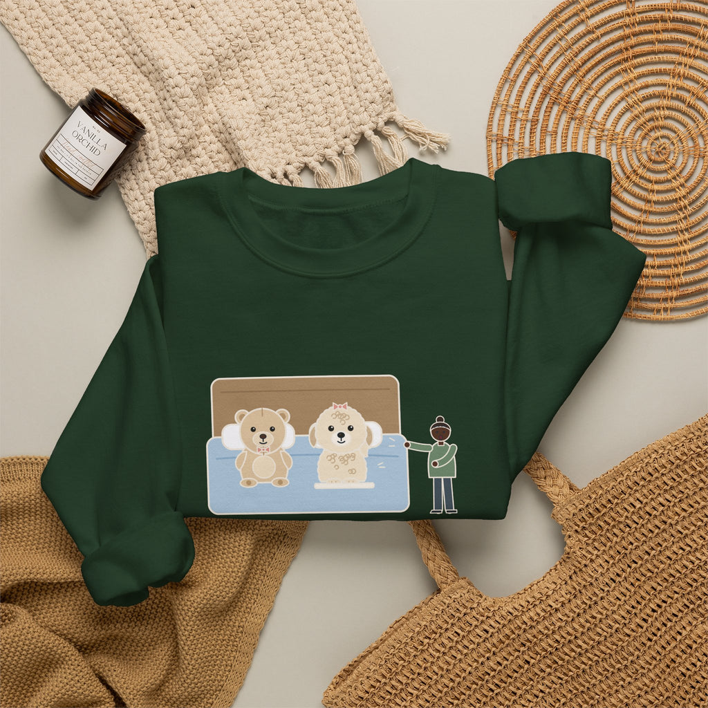 Shichon Sweatshirt, After a Bath Looks Exactly Like the Stuffed Bear She Sleeps Next To, Funny Bath Day Twin Crewneck