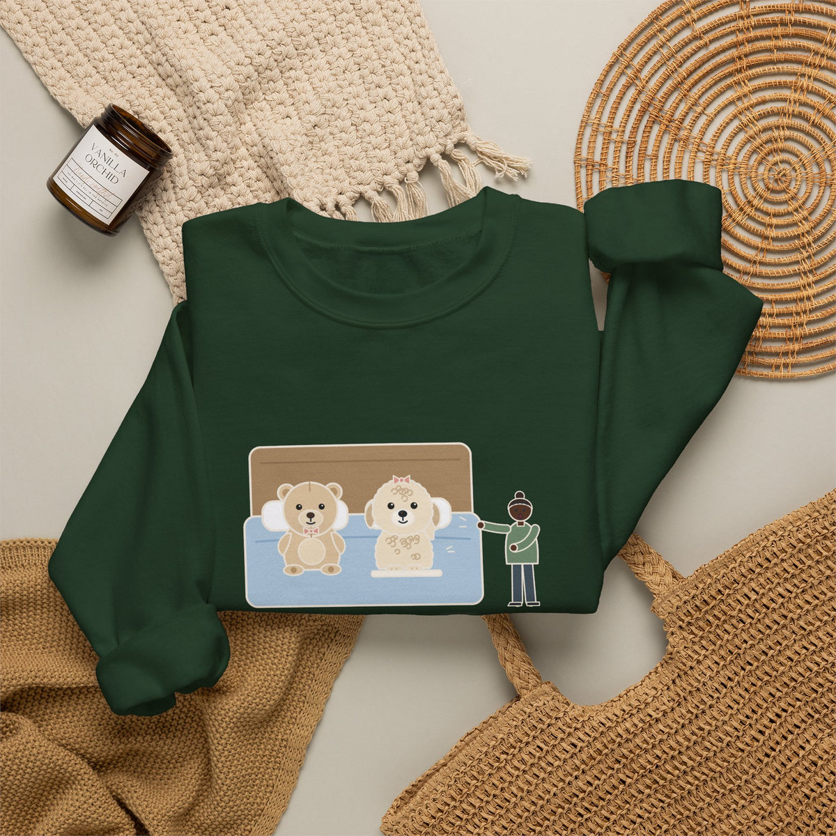 Shichon Sweatshirt, After a Bath Looks Exactly Like the Stuffed Bear She Sleeps Next To, Funny Bath Day Twin Crewneck