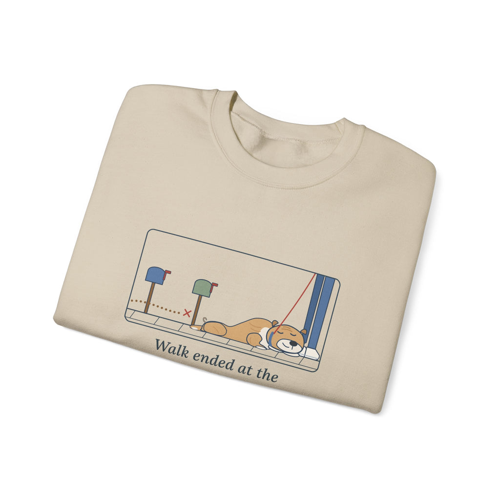 Bulldog-Type Dog Crewneck Sweatshirt - Walk Ended at the Second Mailbox. Bulldog Owner Gift