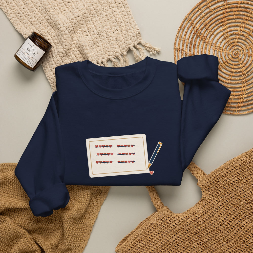 How Do I Love Thee Sweatshirt, Love Browning Quote Crewneck with Tally of Hearts