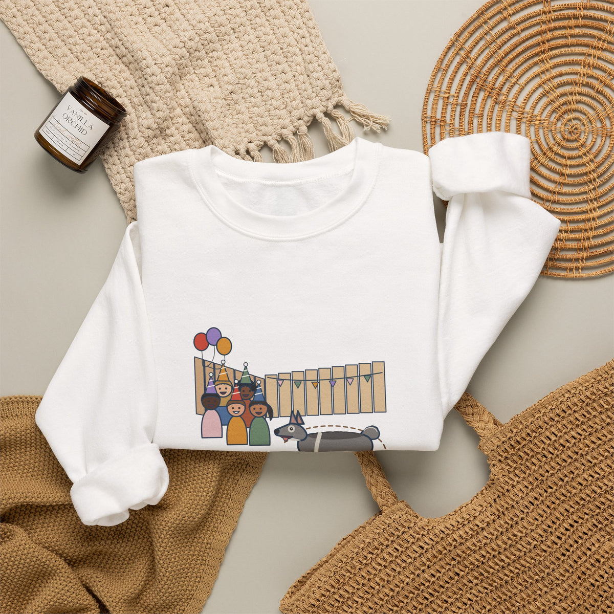 Swedish Vallhund Crewneck Sweatshirt - Herded the Birthday Party Into One Corner