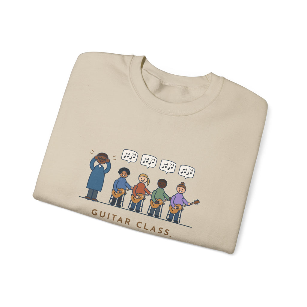 Guitar Class Teacher Crewneck Sweatshirt - Every Kid Found the Same Riff Music Teacher Gift