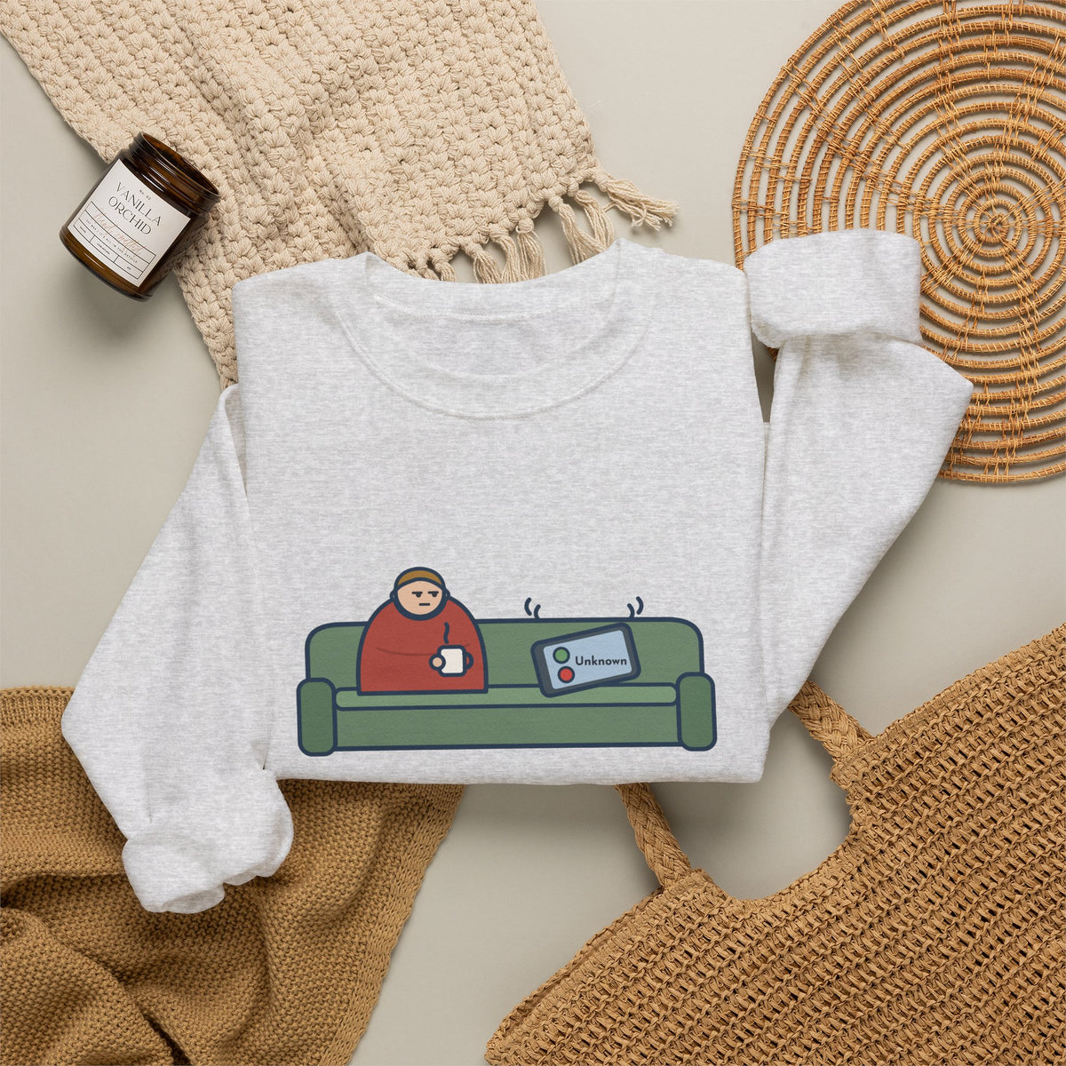 Unknown Number Sweatshirt, Let It Ring, Then Waited for the Text, Funny Couch Calm Crewneck