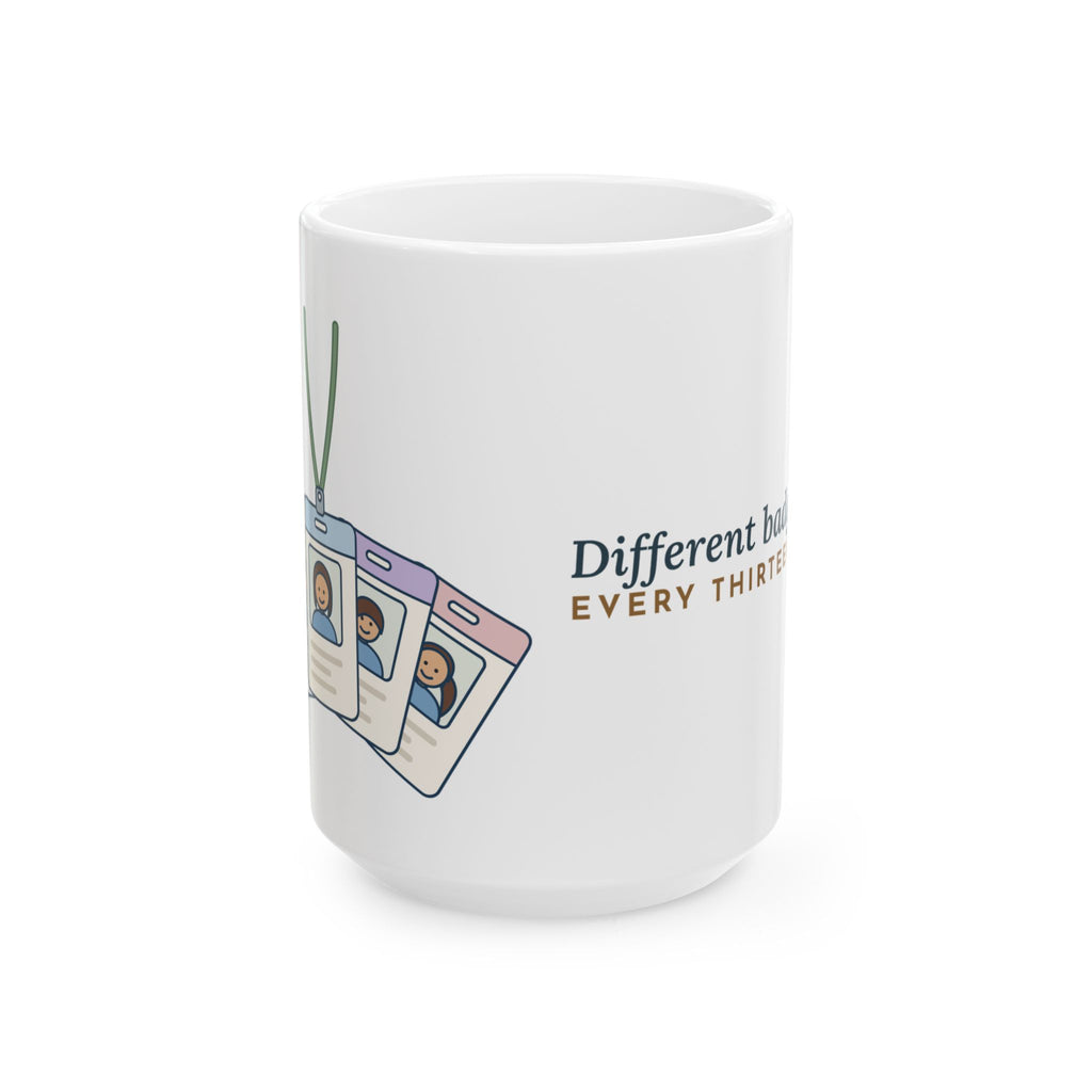 Large 15oz Travel Nurse Mug - Different Badge Photo Every Thirteen Weeks